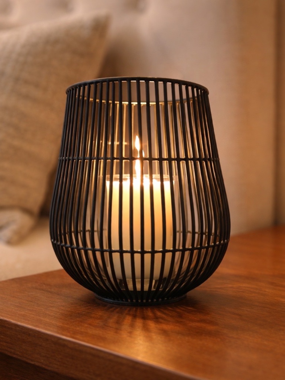 Crate & Barrel metal candle holder